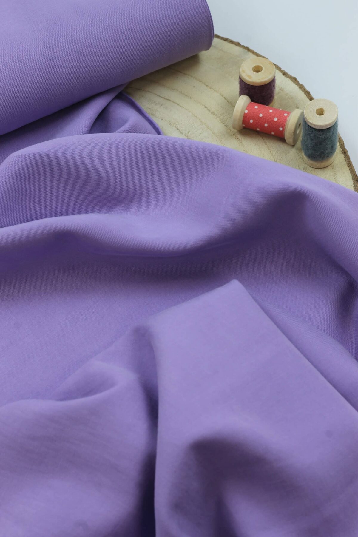 Baumwoll-/Tencel "Lucia" Uni Lilac ***RESTSTÜCK 95cm***