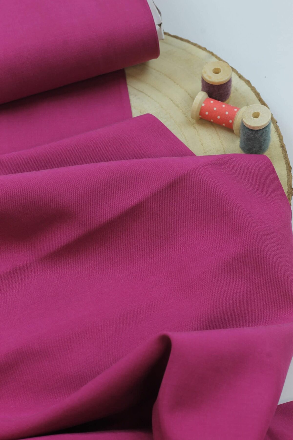 Baumwoll-/Tencel "Lucia" Uni Fuchsia