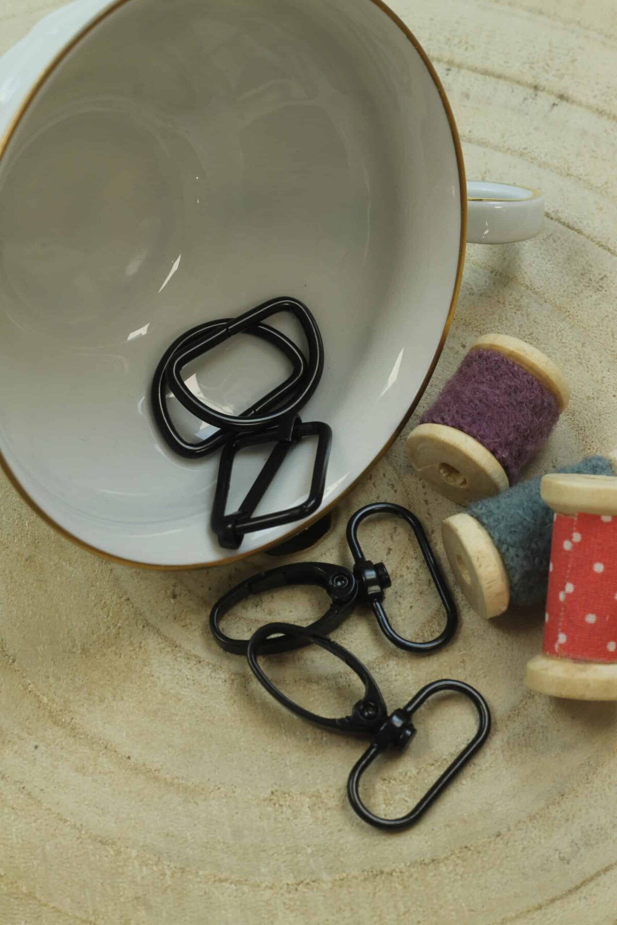 Metallzubehör Set: 2,5 cm/3 cm/4cm Schwarz