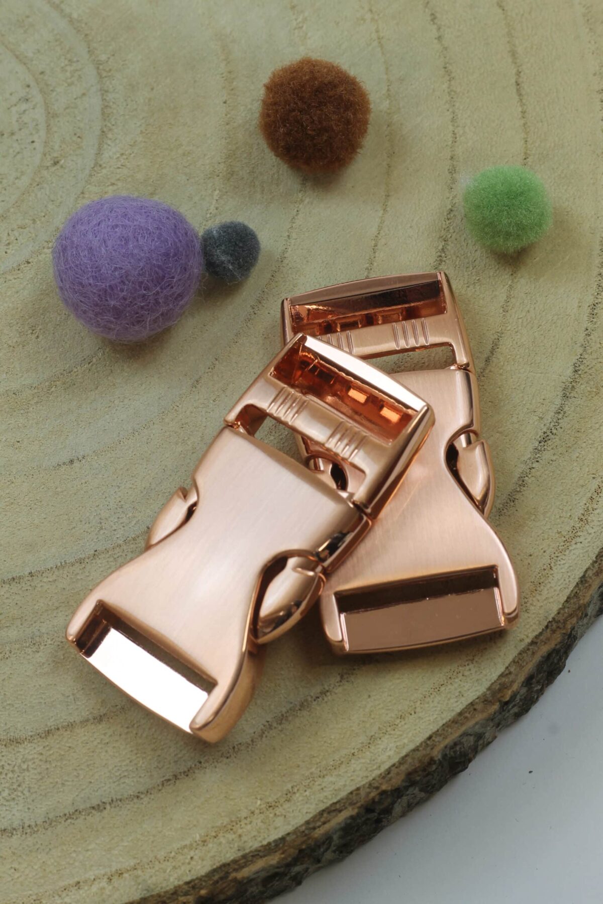 Steckschnalle für Gurte 2,5 cm Metall roségold