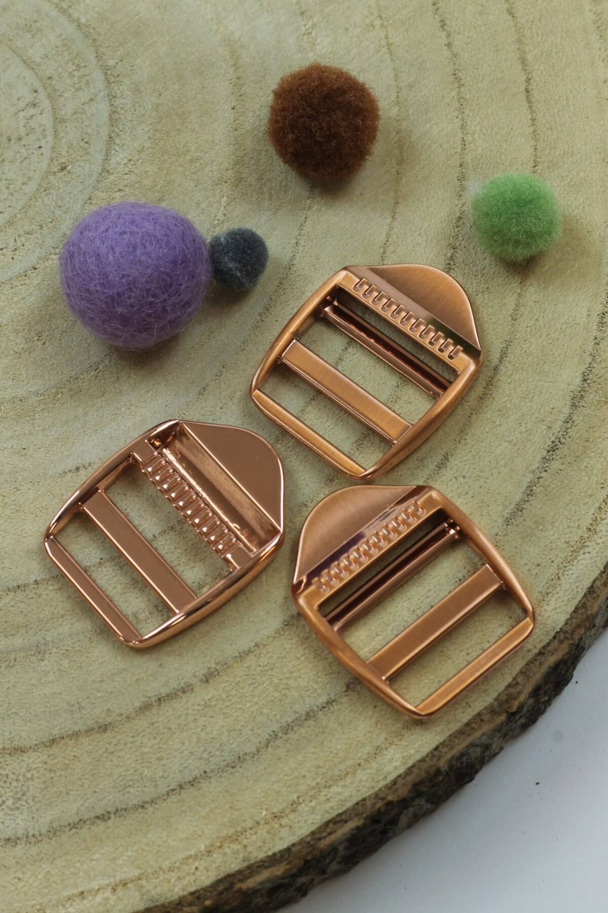 Klemmleiterschnalle für Gurte 2,5 cm Metall roségold