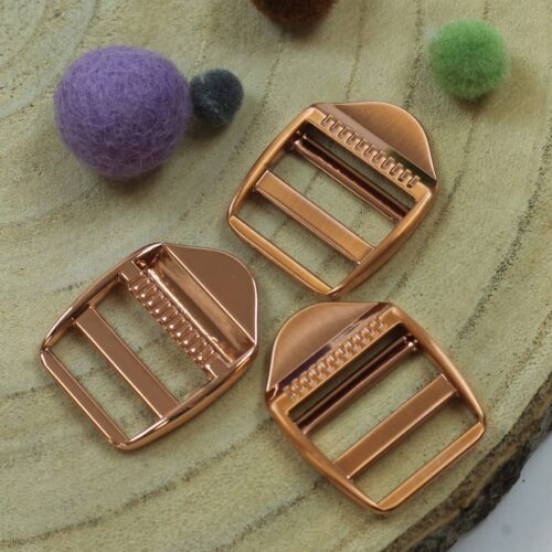 Klemmleiterschnalle für Gurte 2,5 cm Metall roségold