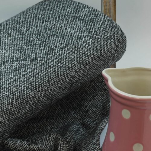 Italienischer Deadstock: Mantelstoff Schwarz/Grau