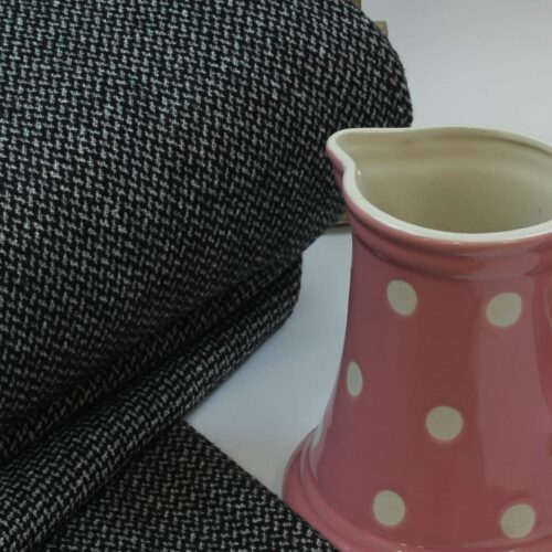 Italienischer Deadstock: Mantelstoff Schwarz/Hellgrau