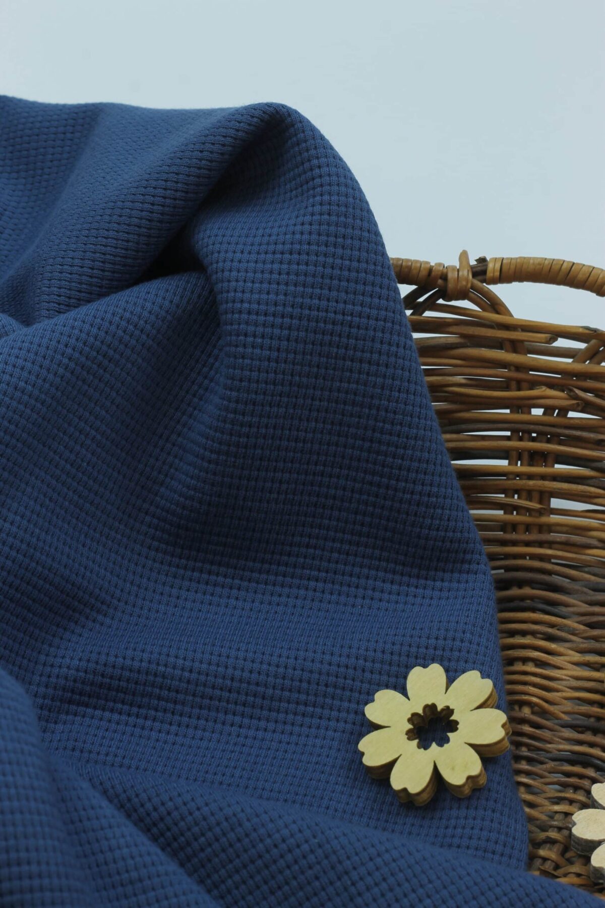 Waffeljersey Swafing "Clarissa": Mittelblau