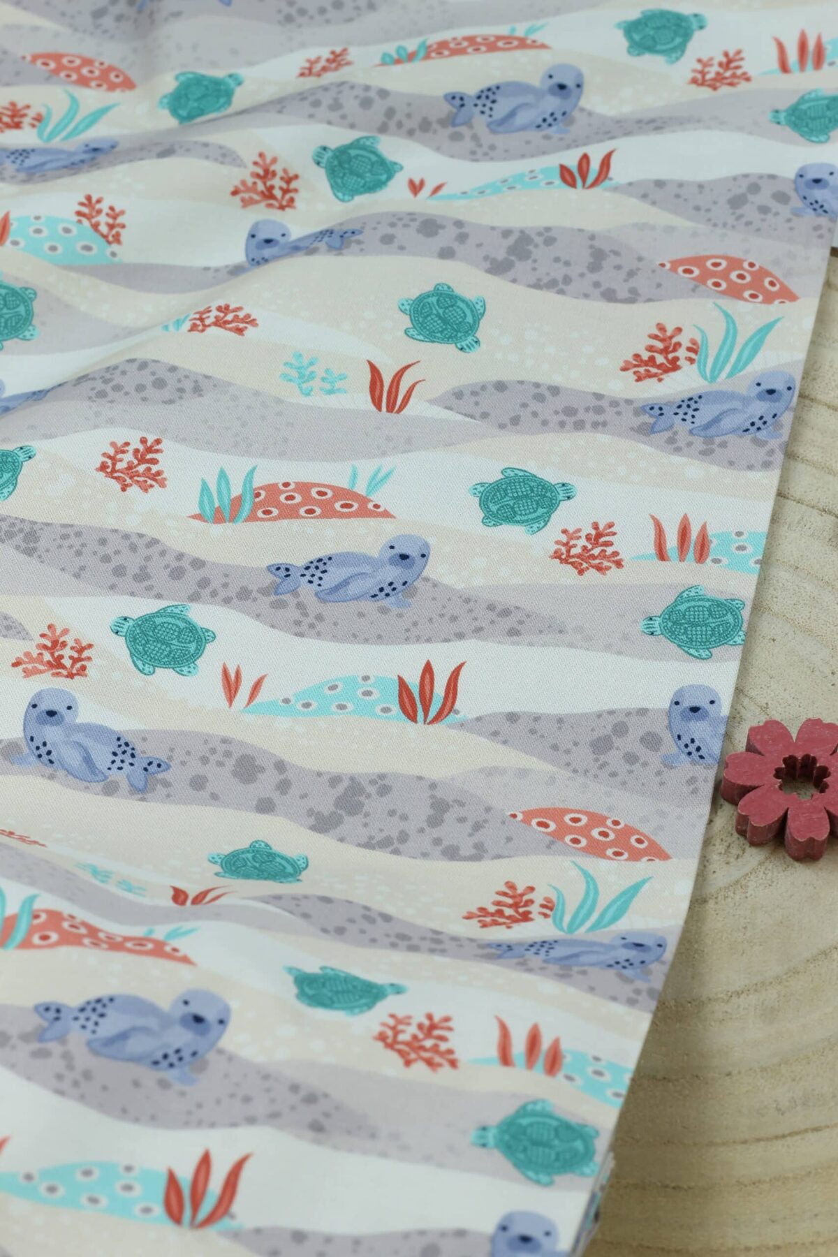 RJR Fabrics: Wave And Sea - Against The Tide - Stone Fabric