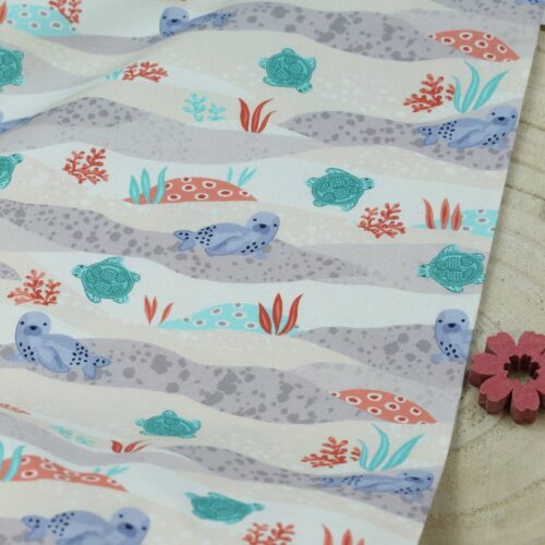 RJR Fabrics: Wave And Sea - Against The Tide - Stone Fabric