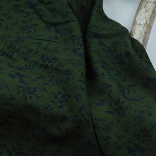 Viskose: "Christel Floral" Khaki/Bleu