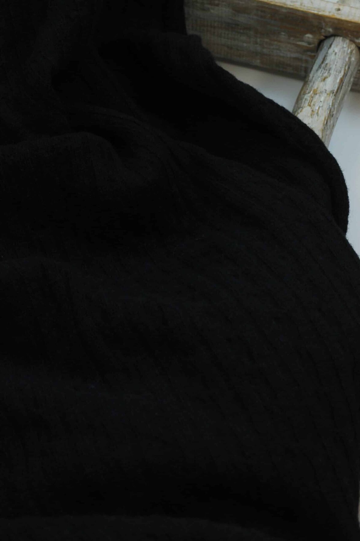 Italienischer Deadstock: Merinostrick Schwarz