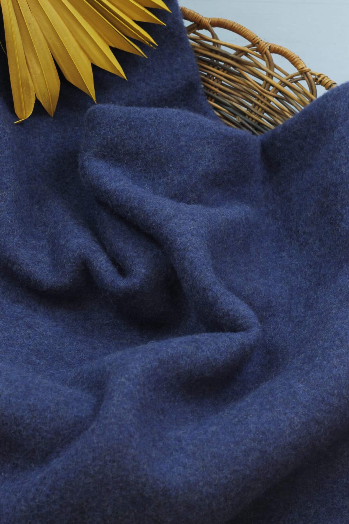 Italienischer Deadstock: Wollfleece aus Merinowolle "Lorena" Marine meliert