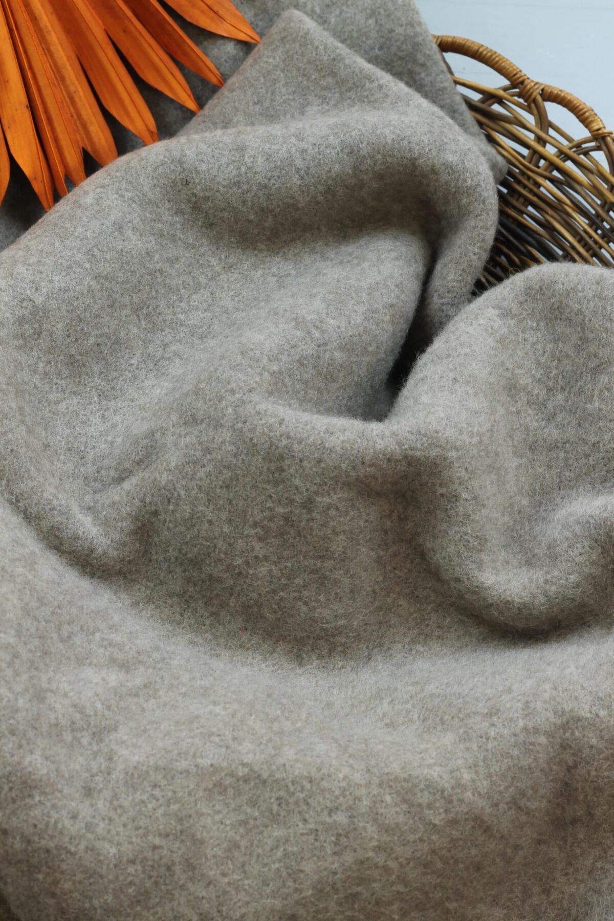 Italienischer Deadstock: Wollfleece aus Merinowolle "Lorena" Taupe meliert
