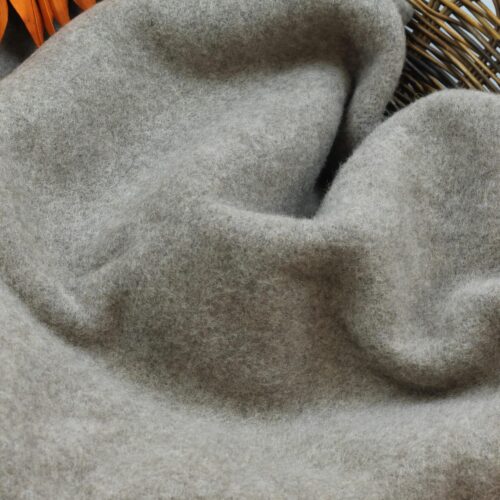Italienischer Deadstock: Wollfleece aus Merinowolle "Lorena" Taupe meliert