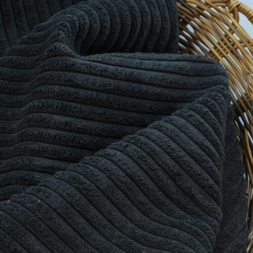 Swafing Cord-Samt Breitcord "Wanja" Schwarz ***Reststück 1m***