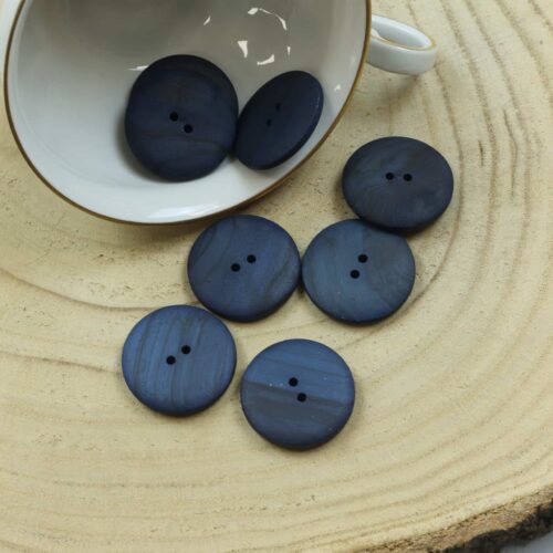 Echter Holzknopf 30 mm "Dunkelblau"