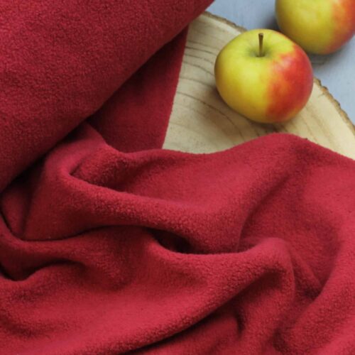 Baumwollfleece "Sheepskin" Rot