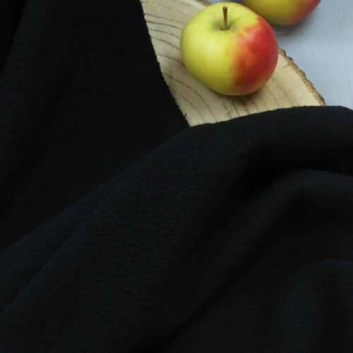 Baumwollfleece "Sheepskin" Schwarz