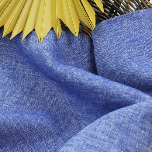 Leichter Leinenstoff meliert: Dark Royalblue
