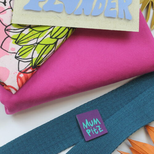 Nähset: Shopping Bag Heavy Washed Canvas Magenta & Painted Dahlia Folklorico