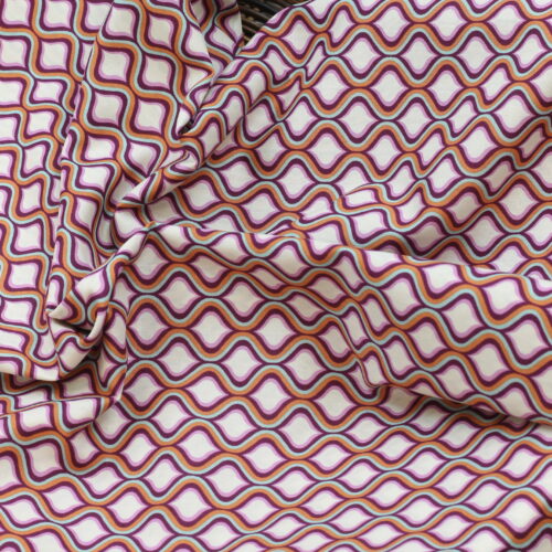 Baumwoll-Poplin Retro Lilac/Orange/Green