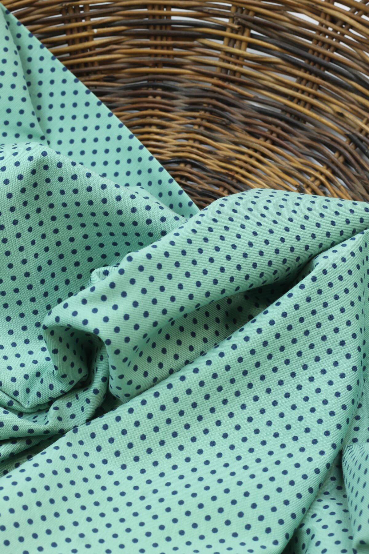 Jersey "Dots" Pastellgrün/Blau