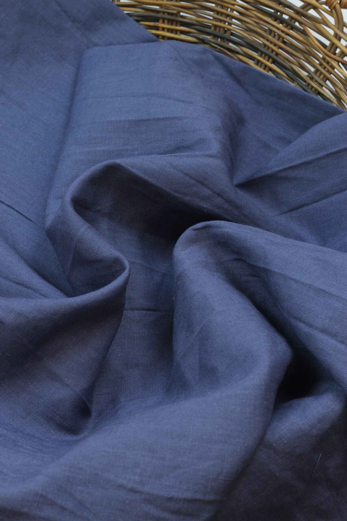 Leinenstoff: Uni Jeansblau