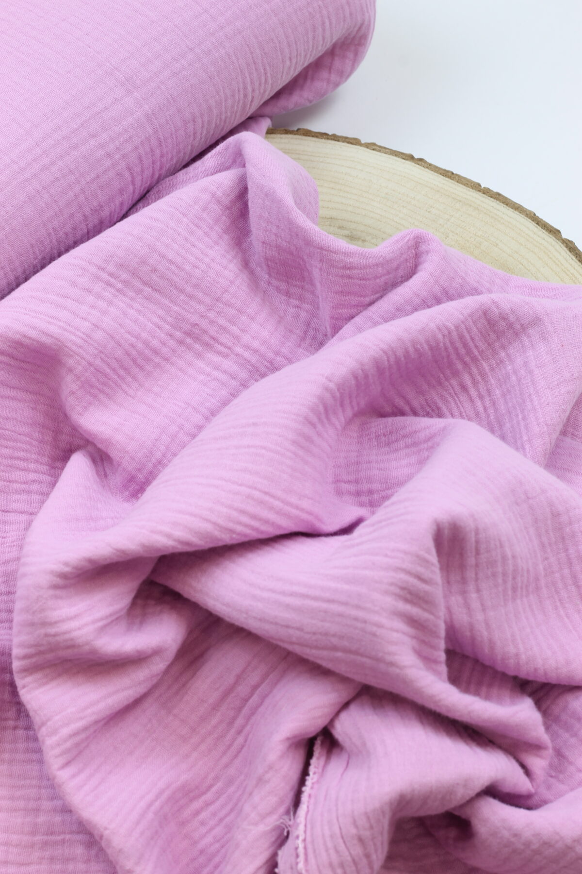 Double Gauze Musselin: Uni Hellpink Bio-zertifiziert