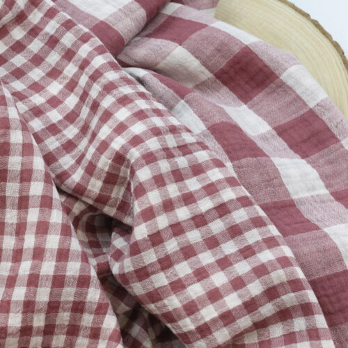 Double Gauze Musselin: Doubleface Karo Rosewood