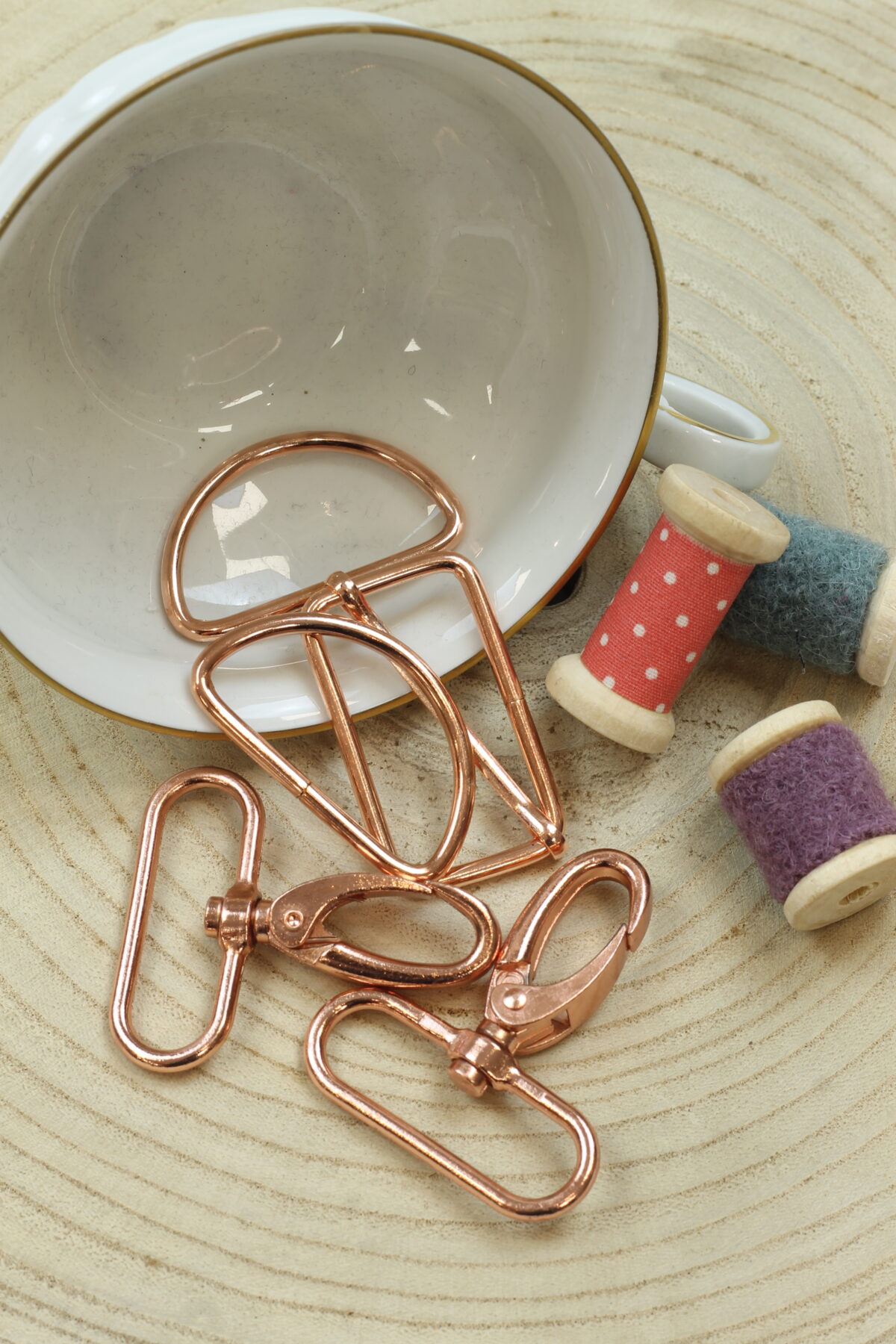 Metallzubehör Set: 2,5 cm/3 cm/4cm Roségold