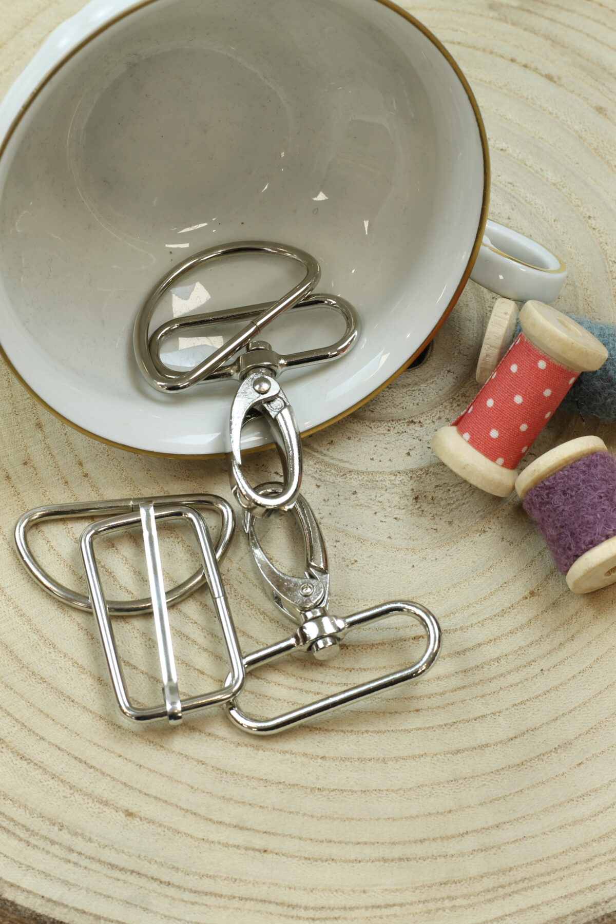 Metallzubehör Set: 2,5 cm/3 cm/4cm Silber
