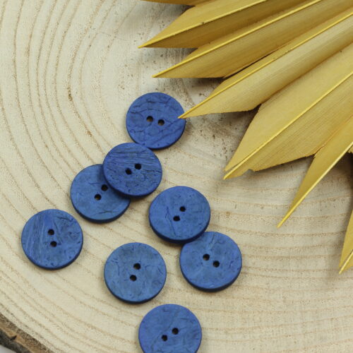 Echter Kokosknopf Royalblau 20 mm