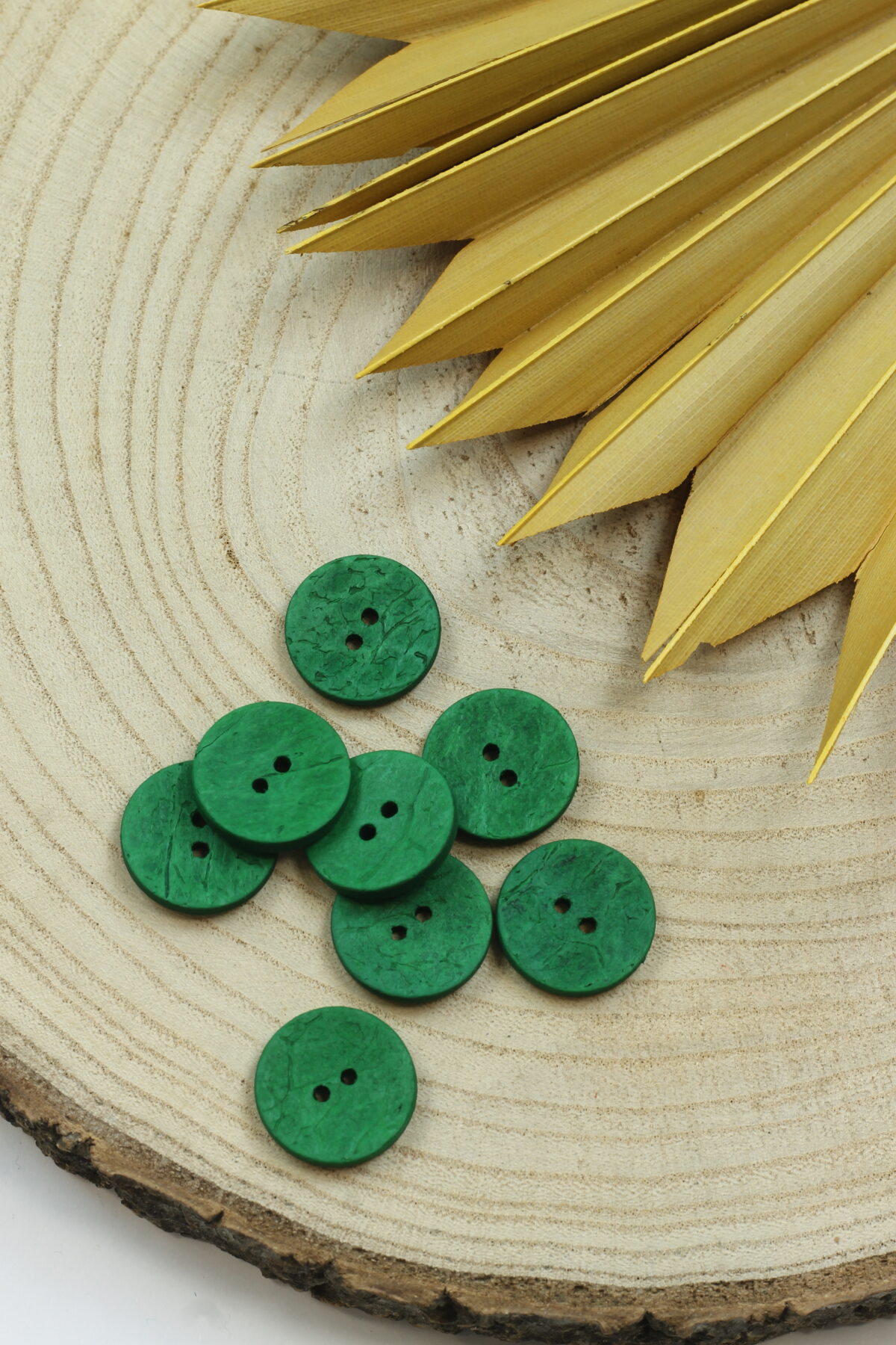 Echter Kokosknopf Grasgrün 20 mm