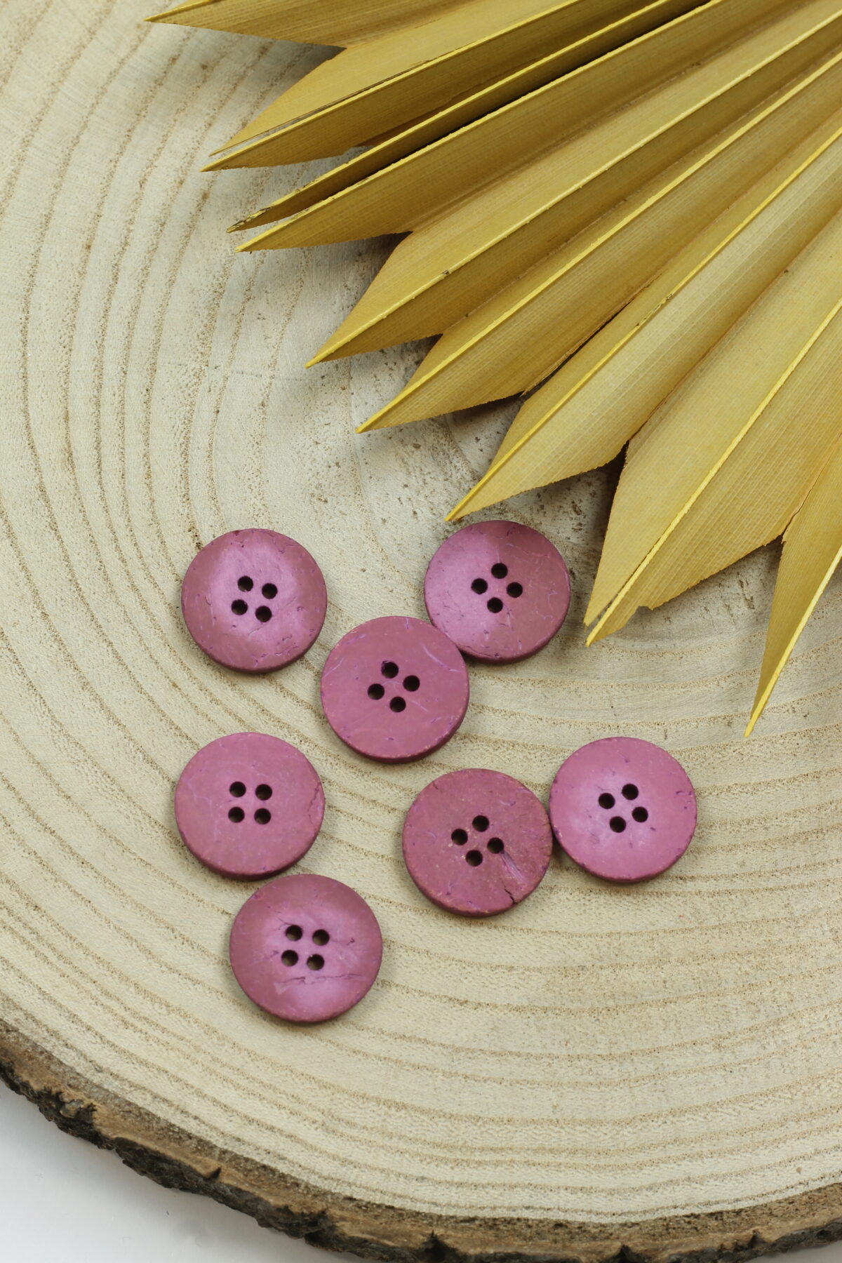 Echter Kokosknopf Rosa 20 mm