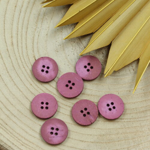 Echter Kokosknopf Rosa 20 mm