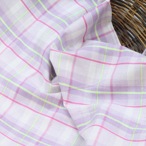 Katia: Baumwolle "Fluor Madras Neon & Lilac"