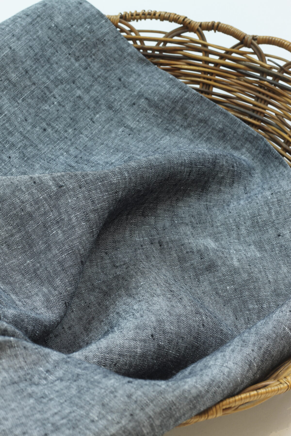 Leichter Leinenstoff: Dark Grey Meliert