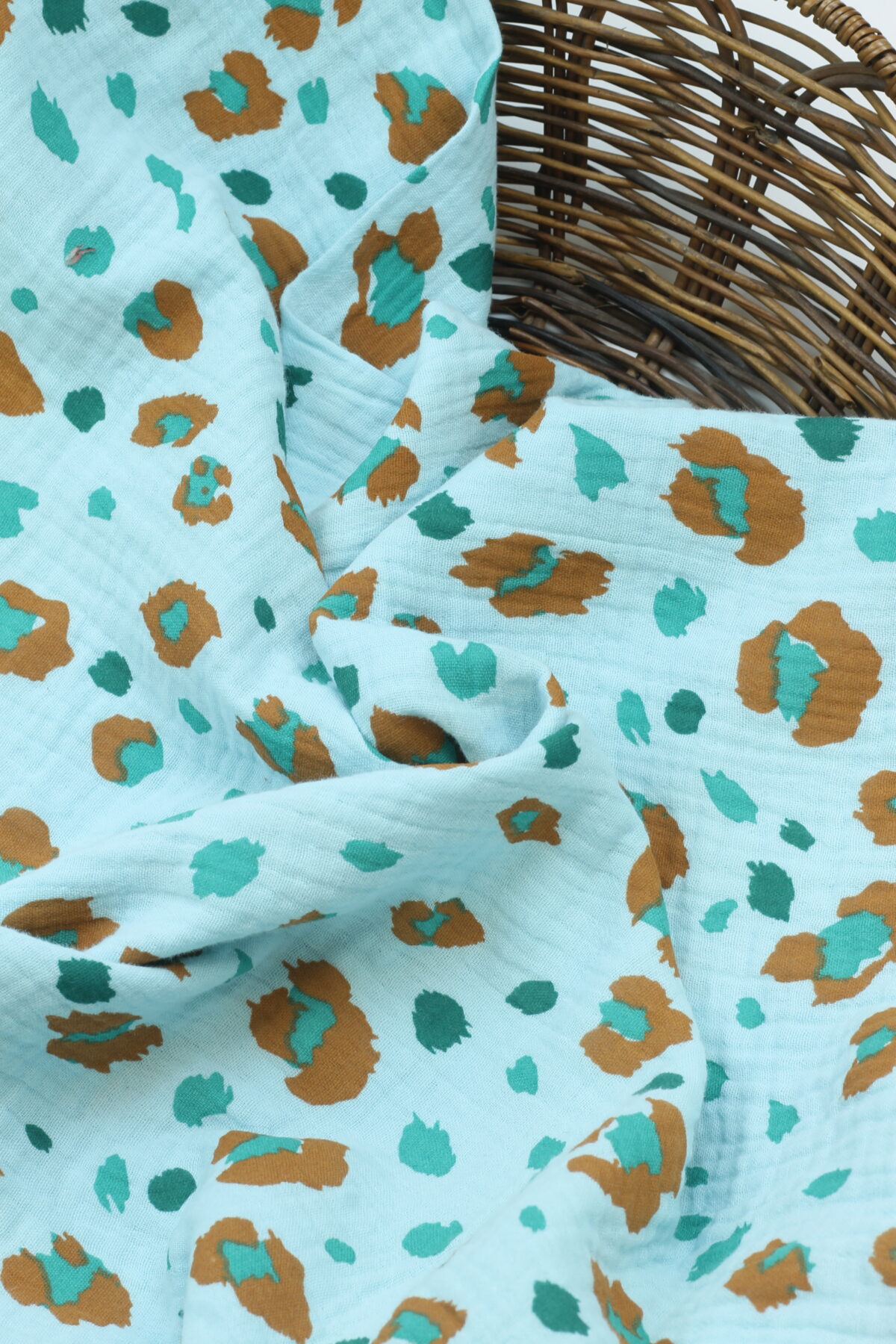 Double Gauze Musselin: "Leo" Aqua