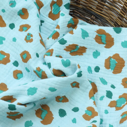 Double Gauze Musselin: "Leo" Aqua