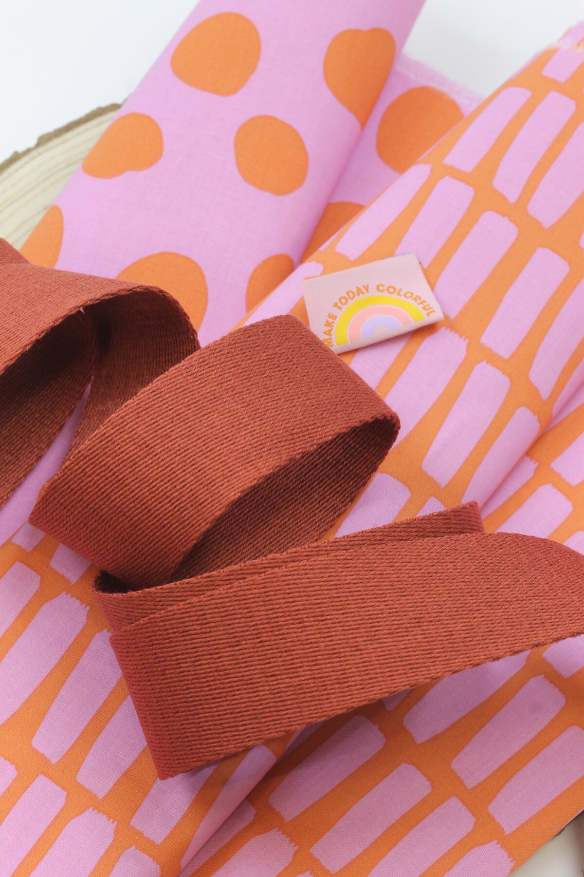 Nähset: Shopping Bag "Summer Vibes Strokes & Dotties Rosé/Terra"