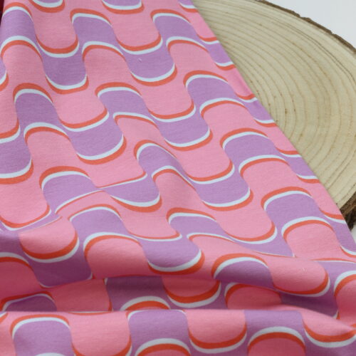 French Terry "Abstract Flowers" Welle Purple