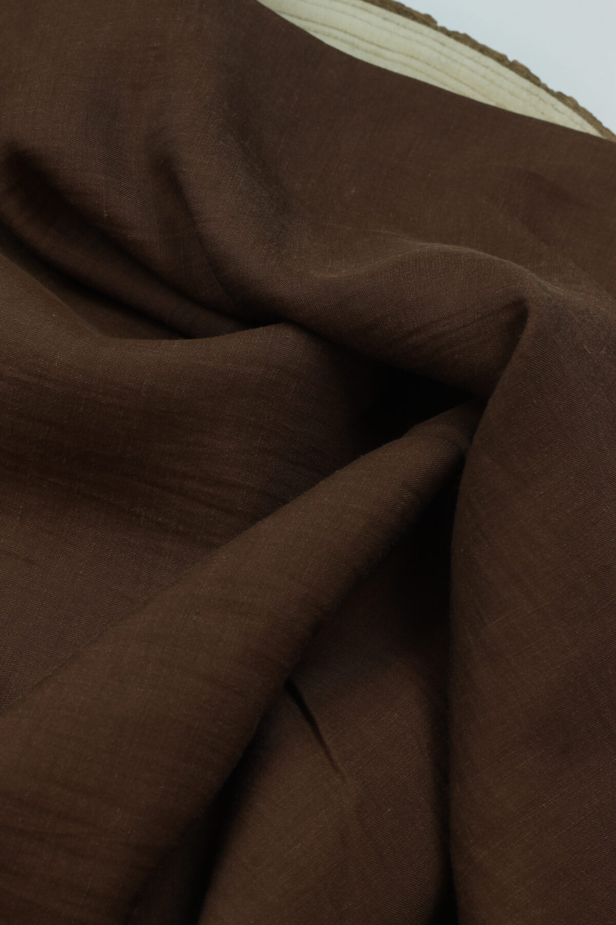 Italienischer Deadstock: Leinen-/Viskose Melange Choco