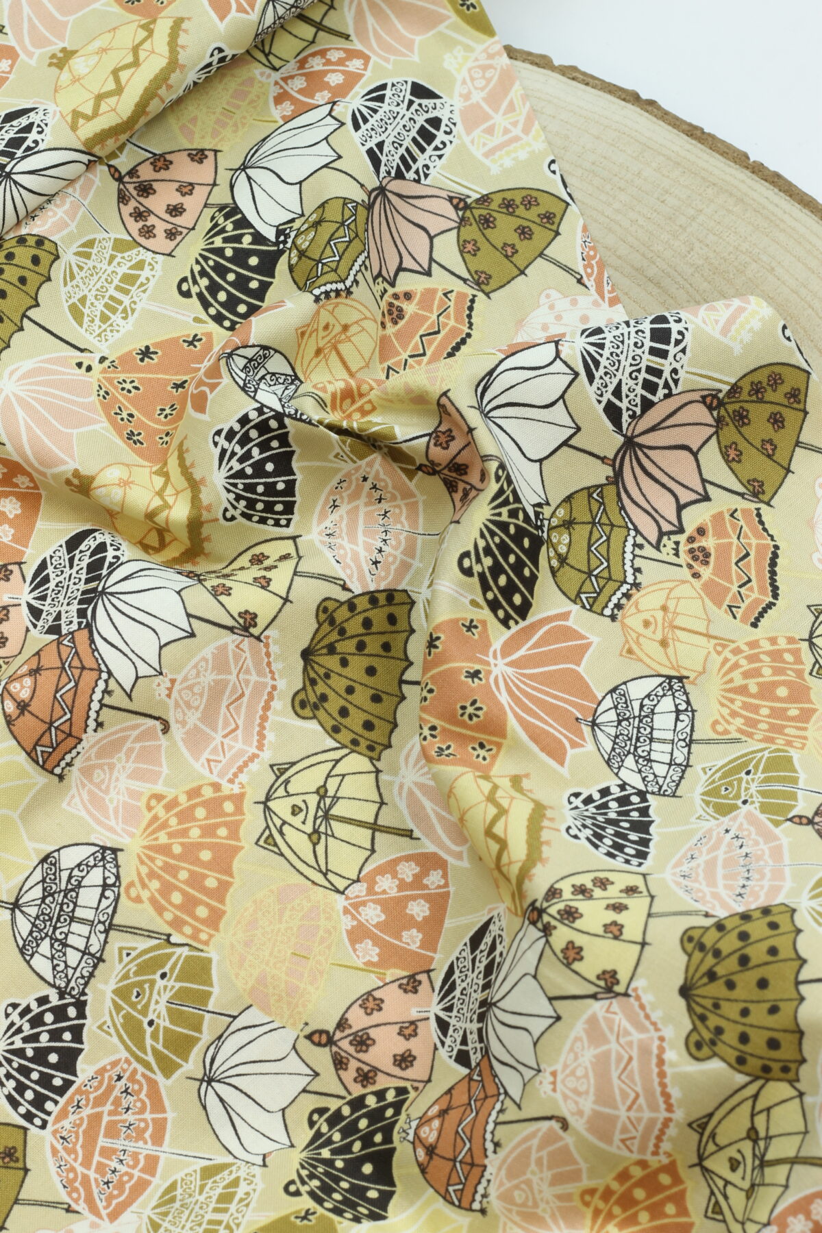 The bright leaf Design: "Splish Splash" Under my Umbrella Muted Yellow