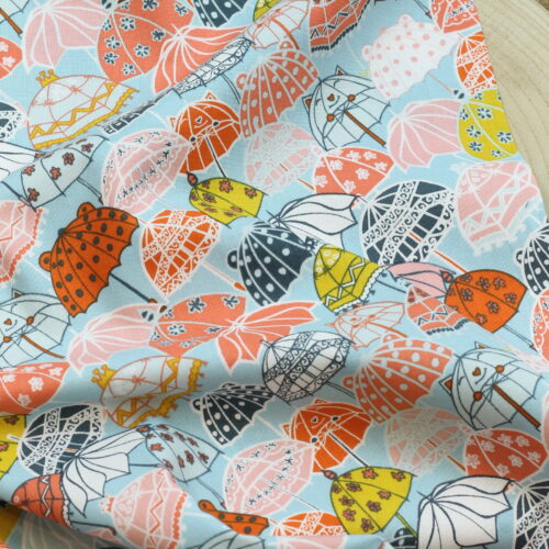 The bright leaf Design: "Splish Splash" Under my Umbrella Sky Blue