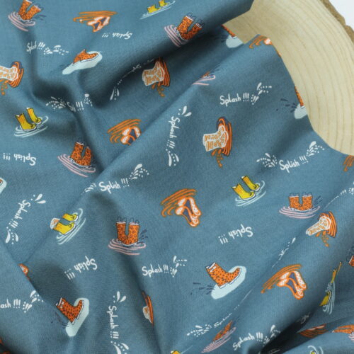 The bright leaf Design: "Splish Splash" Deep Sea Blue