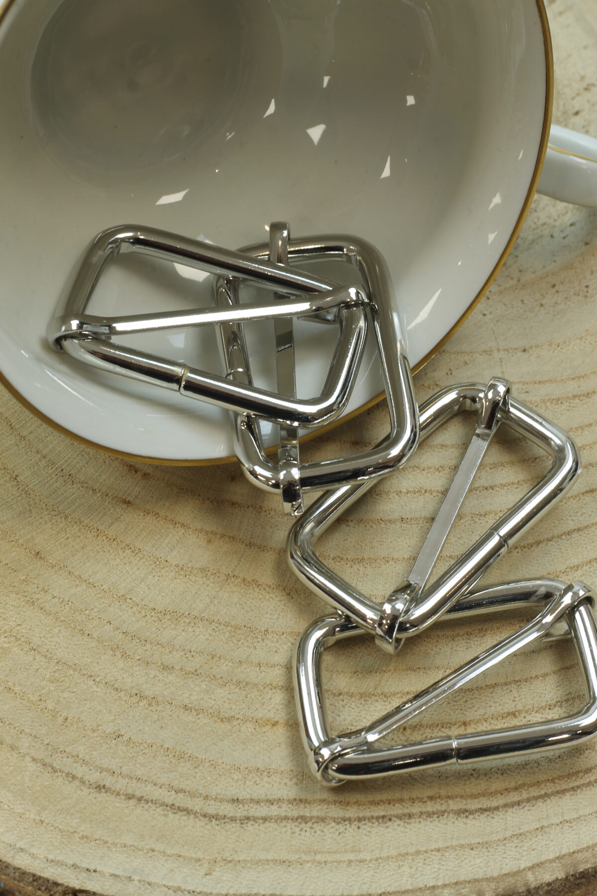 Metall Leiterschnalle: Silber 4cm