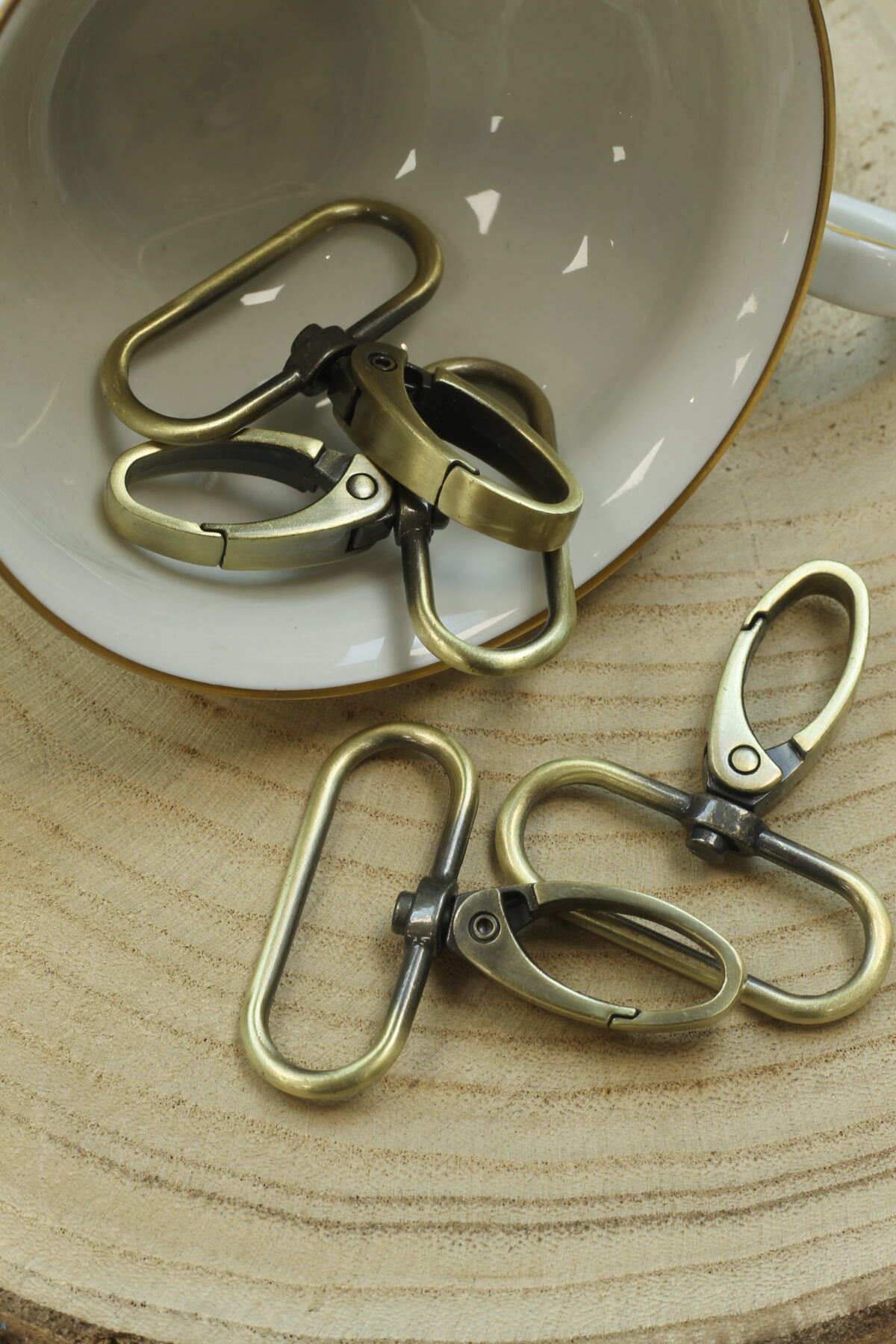 Karabiner 4cm Metall Altmessing