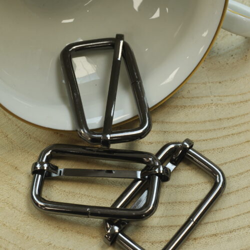 Metall Leiterschnalle: Schwarzsilber 4cm
