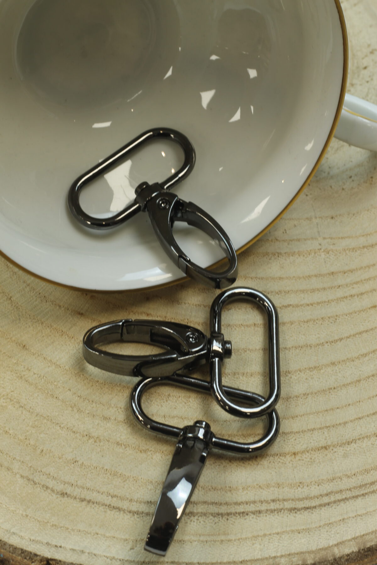 Karabiner 3cm Metall Schwarzsilber