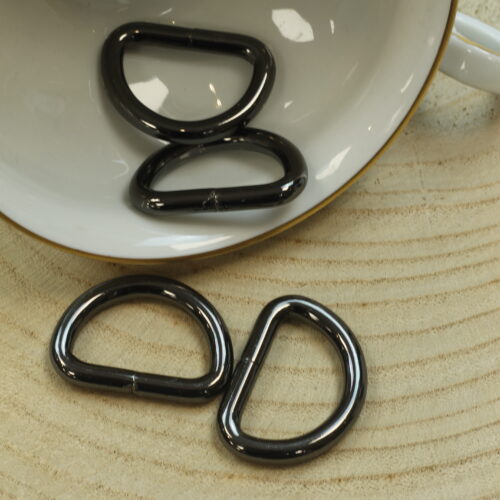 D-Ring 2,5cm Metall Schwarzsilber