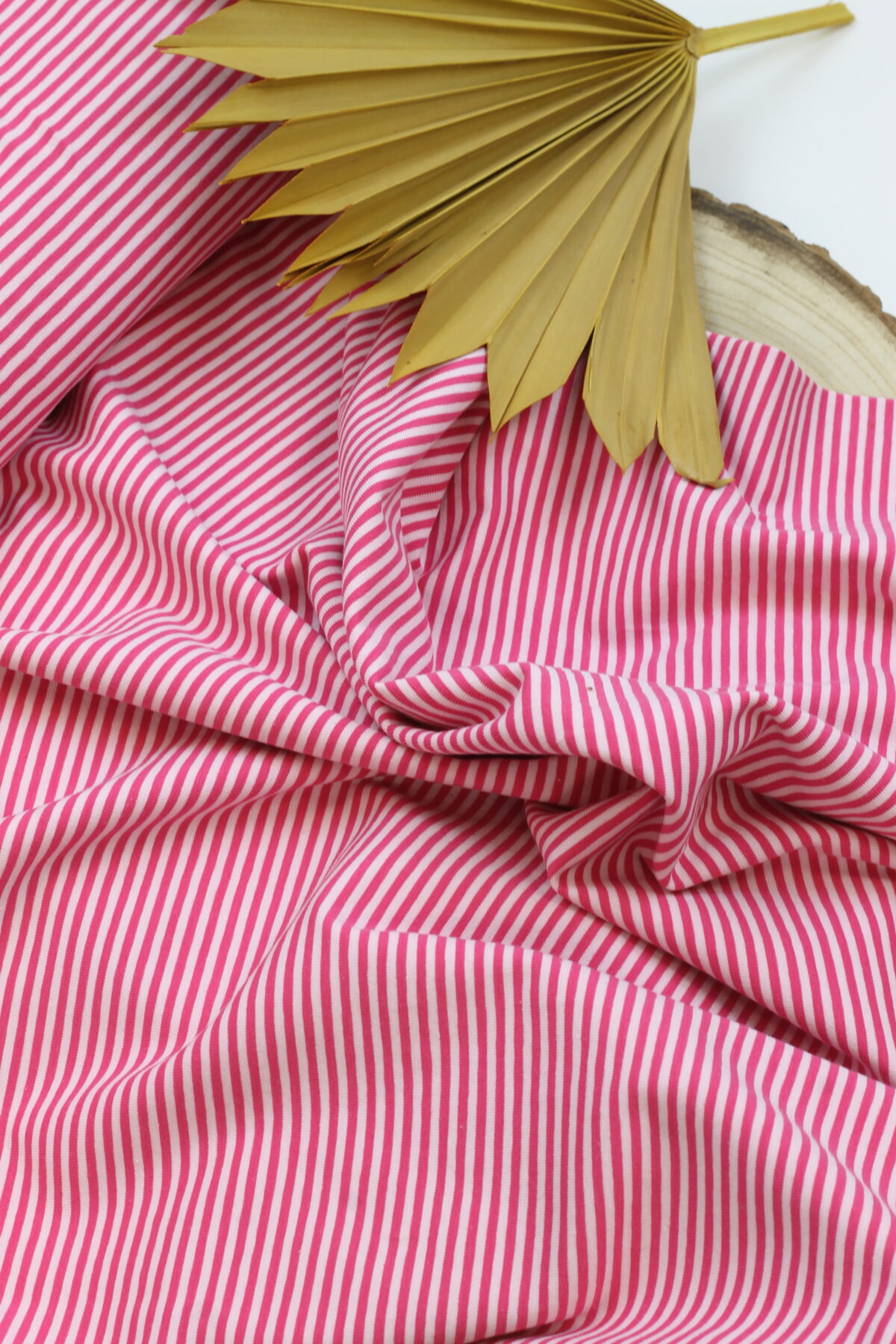 Jersey  Mini Ringel Dunkelrosa/Pink