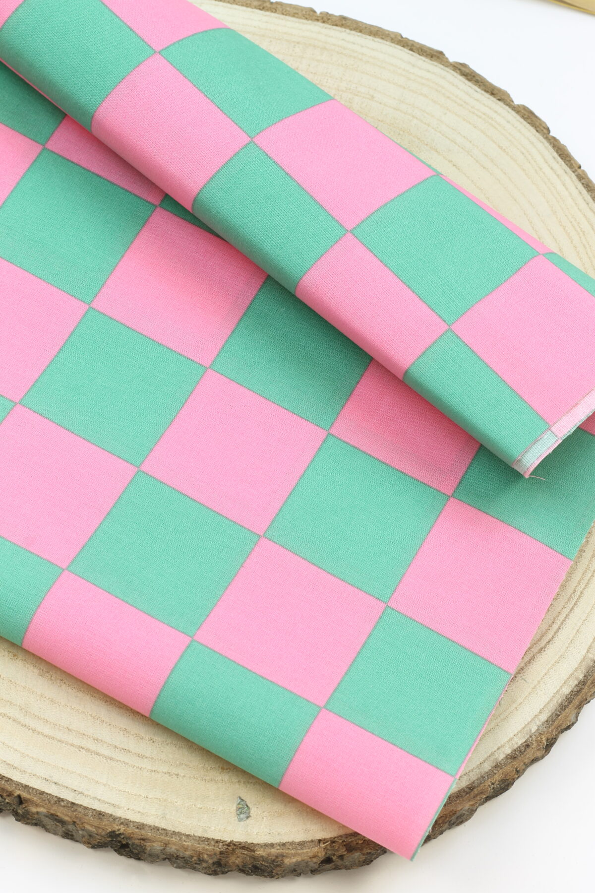 Wachstuch "Check Green/Pink"